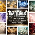 Giant Flowers Fine Art Backdrops Bundle – Bộ phông nền nghệ thuật hoa khổng lồ chất lượng (png/jpg) E35D18