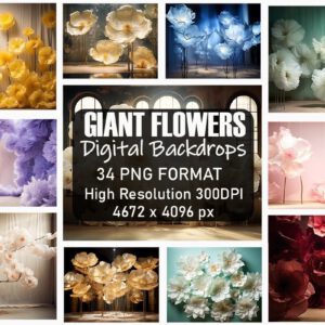 Giant Flowers Fine Art Backdrops Bundle – Bộ phông nền nghệ thuật hoa khổng lồ chất lượng (png/jpg) E35D18