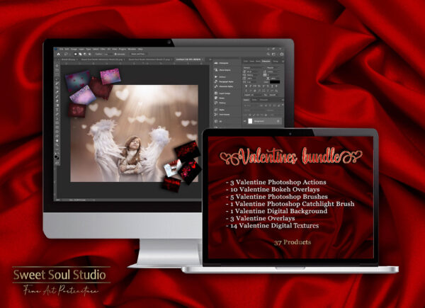 Sweet Soul Studio - Valentine Bundle – Gói bao gồm Actions - Bokeh - Brushes - Overlays - Textures theo chủ đề Ngày lễ tình nhân (abr, atn, jpg, png) A56T72