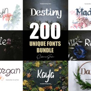 Eldamar Studio - 200 Unique Fonts Bundle - Bộ Sưu Tập 200 Phông Chữ Độc Đáo