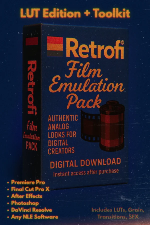 Retrofi Film Emulation PowerGrades for Davinci Resolve — Gói Retrofi Film Emulation PowerGrades cho Davinci Resolve (drx) C103V75