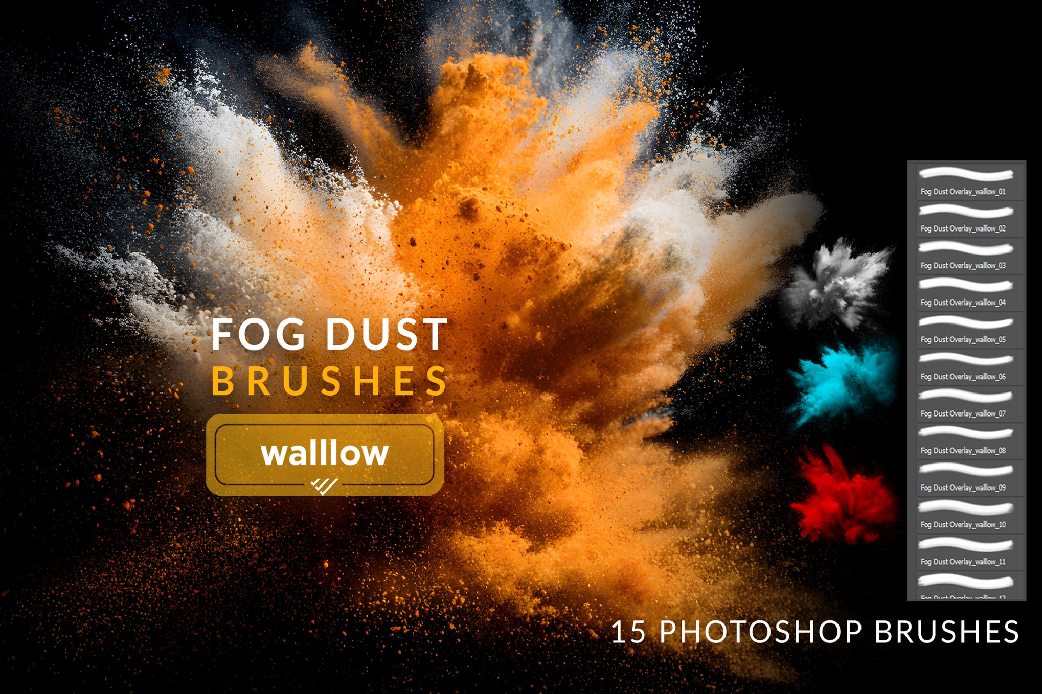 15 Pack Fog Dust Brushes for Photoshop — Bộ 15 cọ Fog Dust Brushes không khí điện ảnh (abr) A108X69