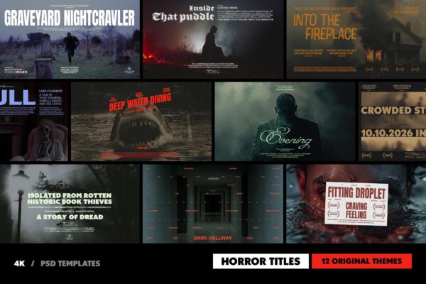 Pixelbuddha Horror Film Titles Collection — Bộ sưu tập mẫu PSD tựa phim kinh dị (psd) P108A79